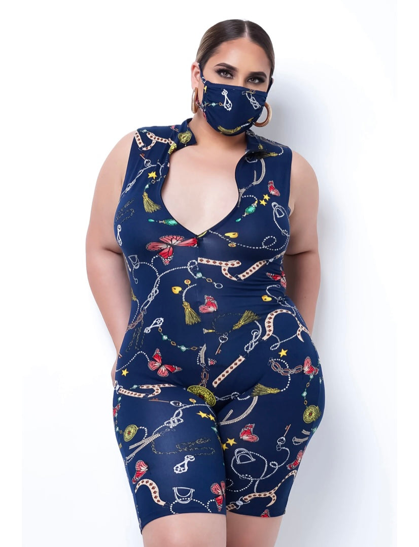 LATRICE Romper & Mask Set (Plus)