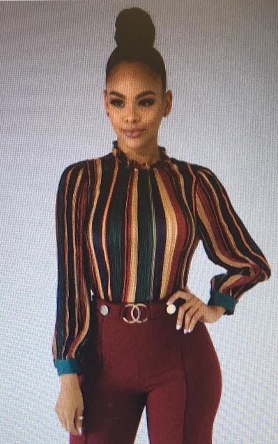 Striped Crepe Blouse