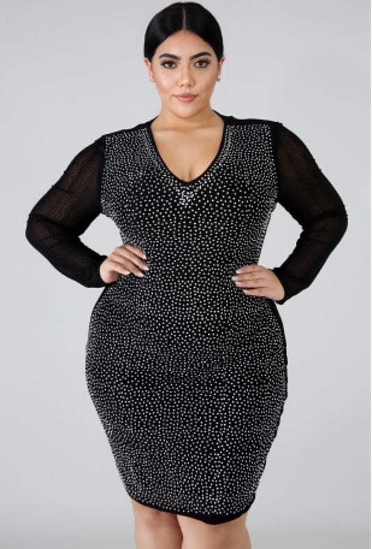 Wave Rhinestone Dress