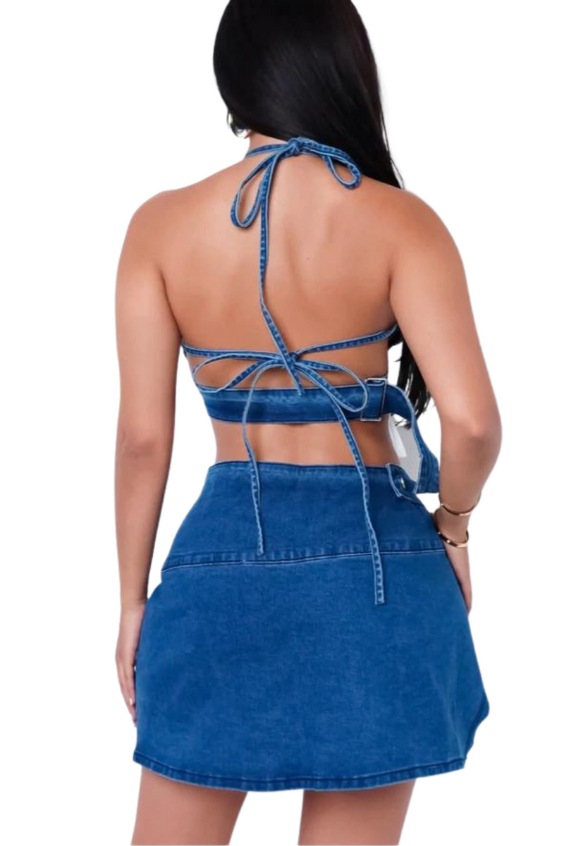 JAZZY Denim 2pc Skirt Set